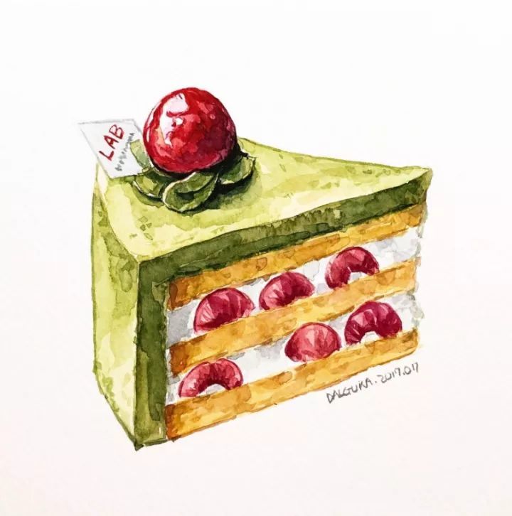 来自的作品 因为想要画下美好的食物 所以开始学习绘画