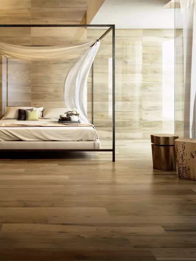 拥有逼真自然的质感以及不俗的空间表现力, 由于木纹砖风格柔和,深沉