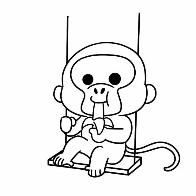 吃香蕉的猴子简笔画教程