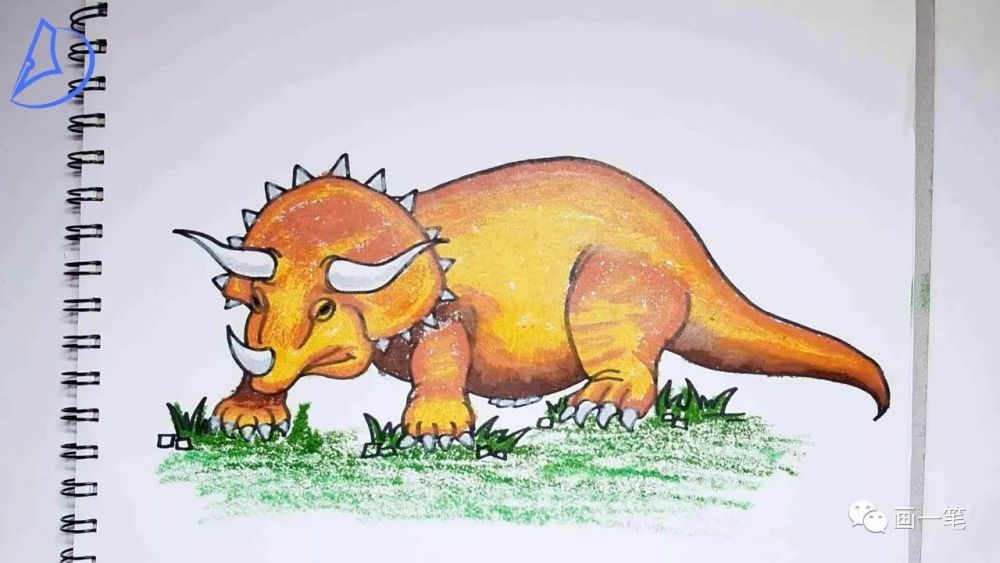 简笔画:如果你的儿子喜欢恐龙,别错过今天的简笔画,三角龙