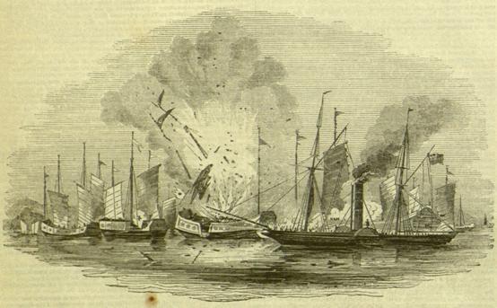 鸦片战争中在珠江河口击毁清军水师舰船的"复仇女神号"