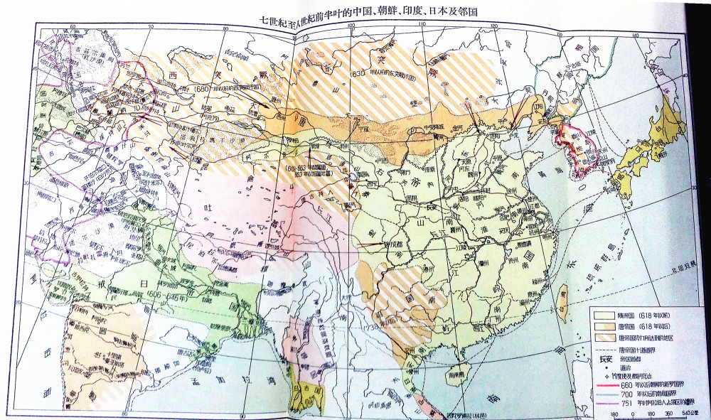 俄罗斯版历史地图之中国古代疆域,相对于英泰晤士与美