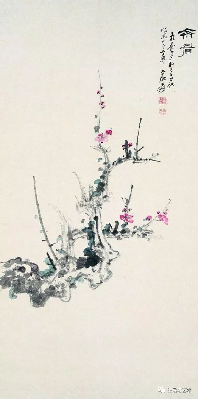 极简国画梅花:张大千,齐白石,潘天寿信手拈来