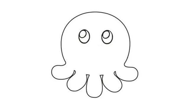第五步 接着画出弯弯的嘴巴,再画出两腮,这样是不是可爱多了?