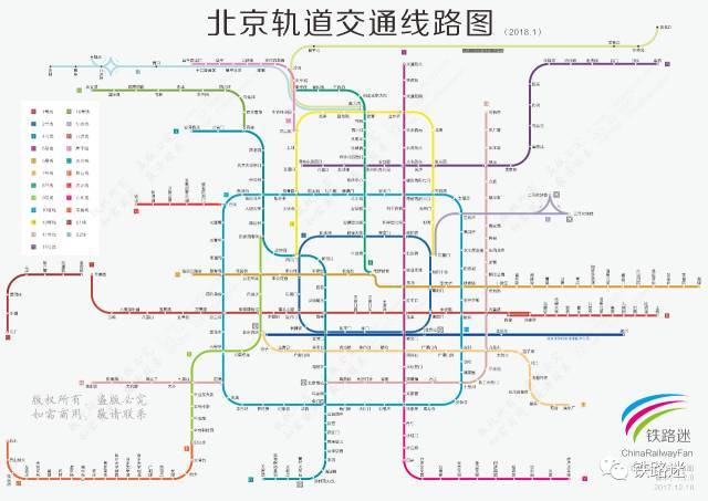 北京轨道交通线路图 2018版