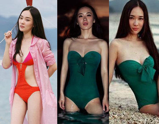 女星泳装秀有料身材 处女座杨幂身材好