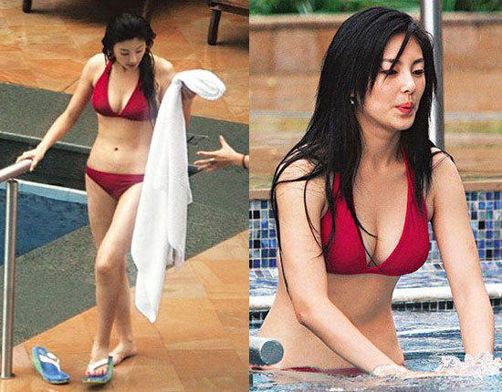 女星泳装秀有料身材 处女座杨幂身材好