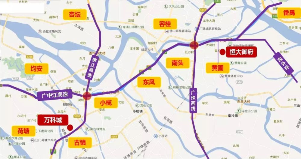 中山哪些楼盘受益于广中江高速的开通?
