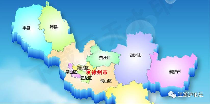 《江苏理想化行政地区图》第01期-徐州市