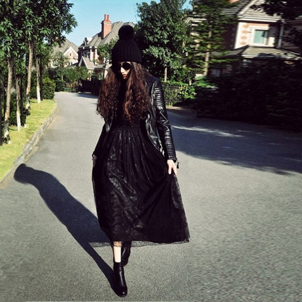 毛衣配纱裙,美丽过冬季