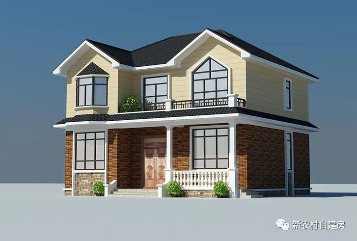 12X11米二层农村小别墅,施工简单,外观很吊,老