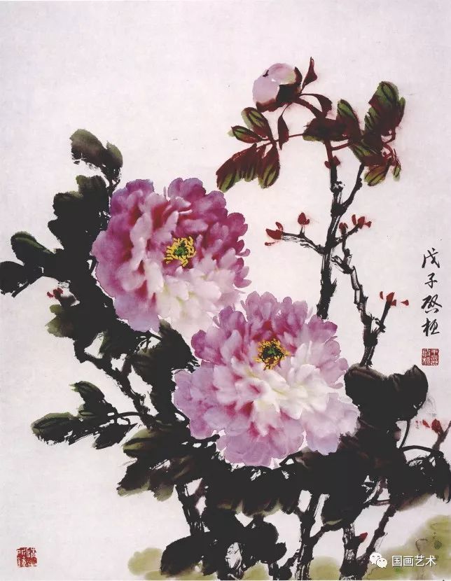 王启桓写意牡丹画法步骤与作品欣赏