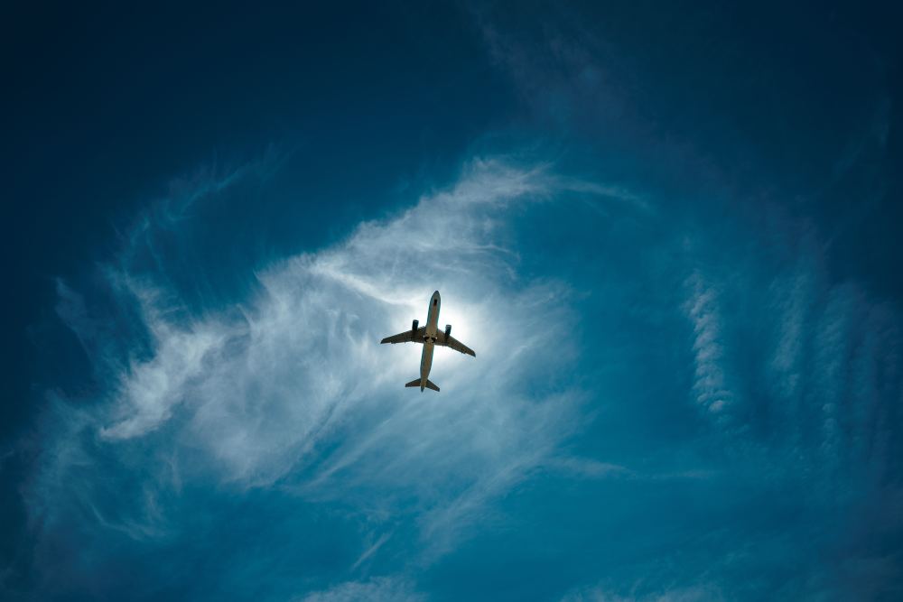 飞机升空.