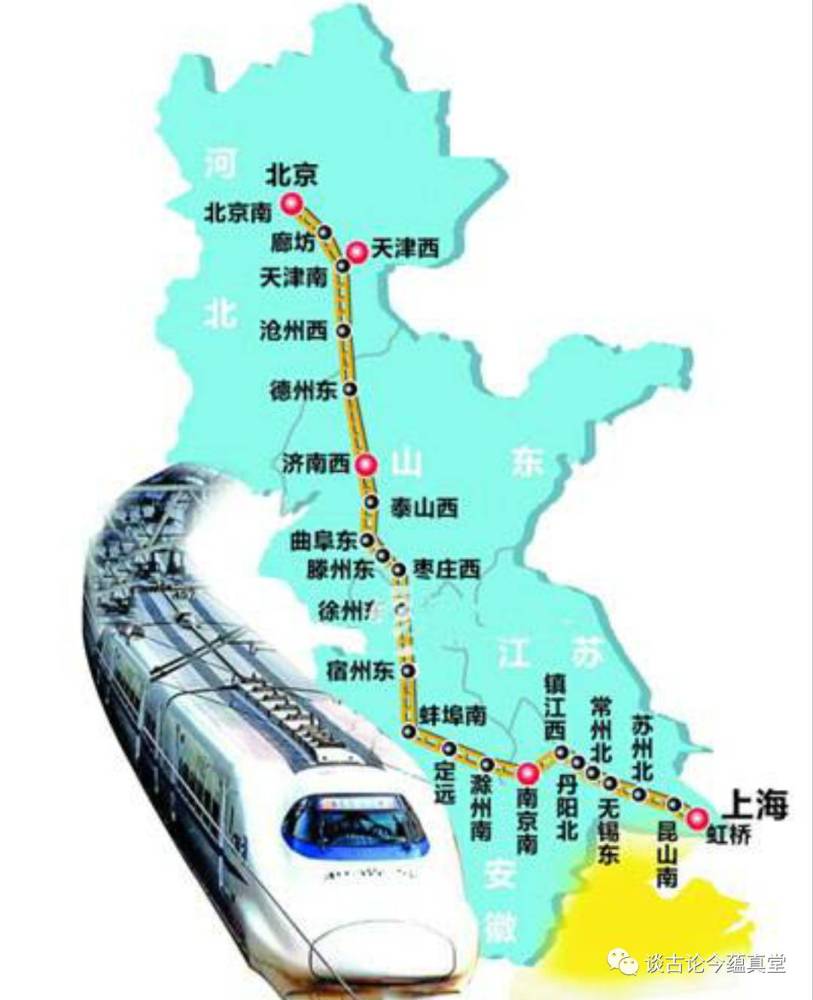 京沪高铁线路图