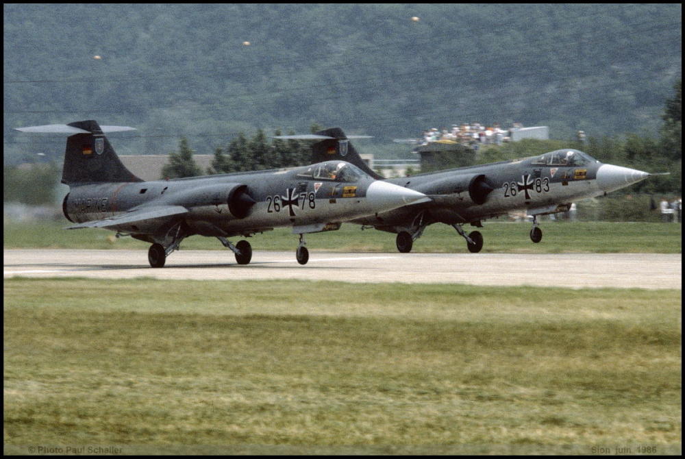 西德F-104战机访问瑞士旧照 它被称为飞行棺