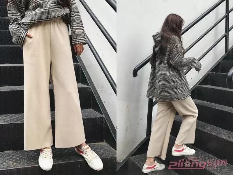 阔腿裤搭配运动鞋,好穿易搭还时髦,大写的两个