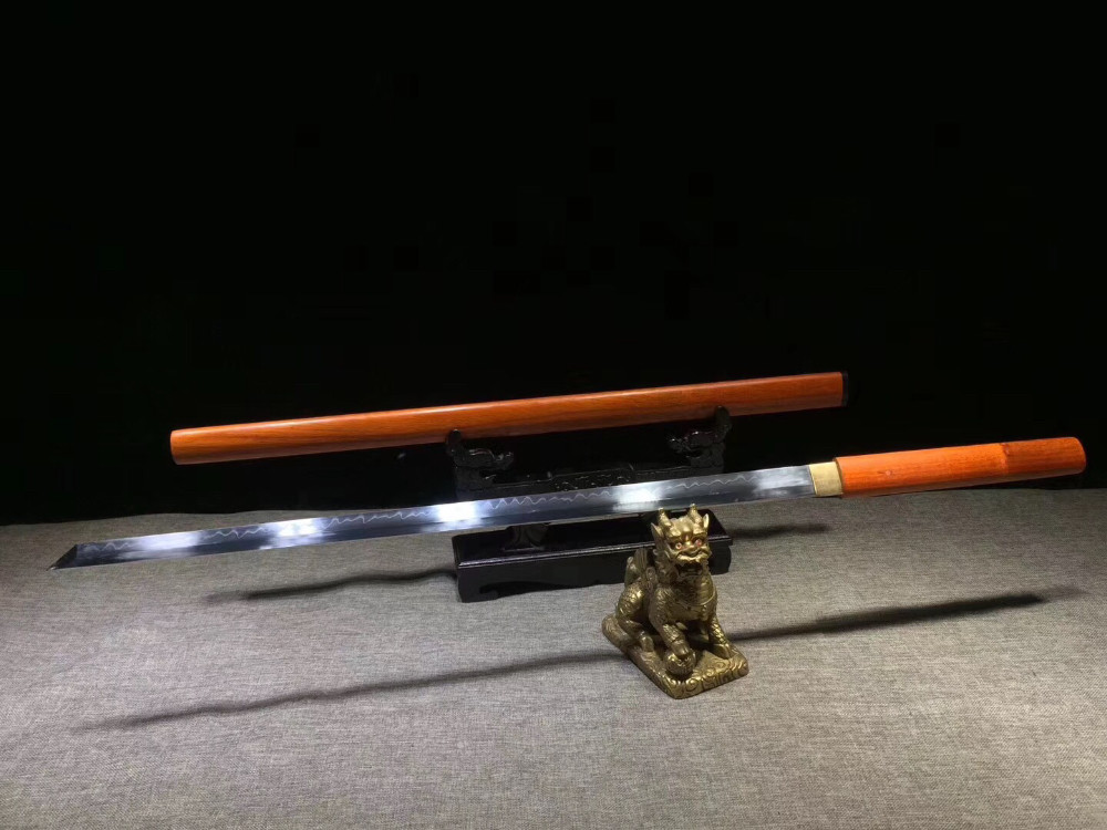 26寸红木素装t10覆土烧刃唐刀