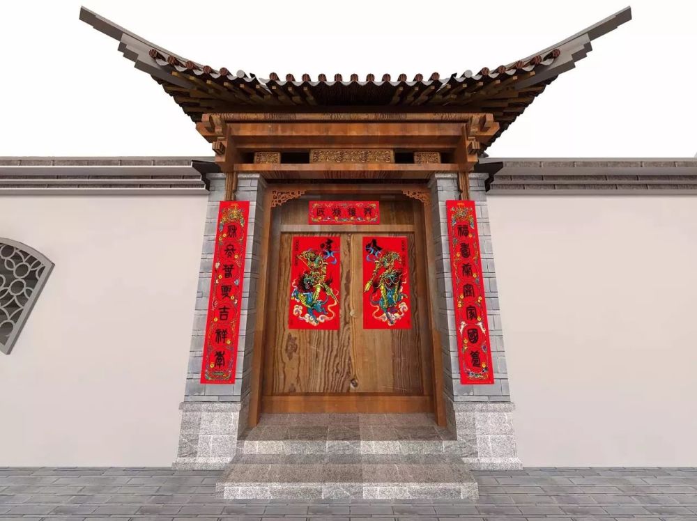 门神门神骑红马,贴在门上守住家…