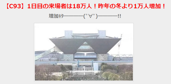 人气不减！C93首日到场人数突破18万