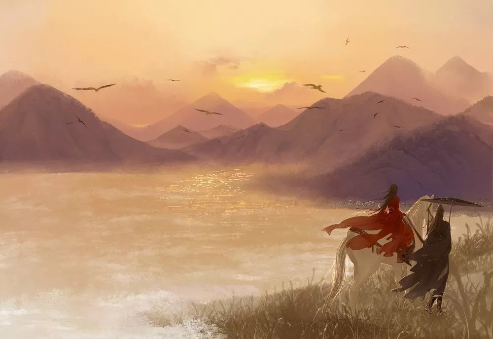 束发青衣,白马长剑