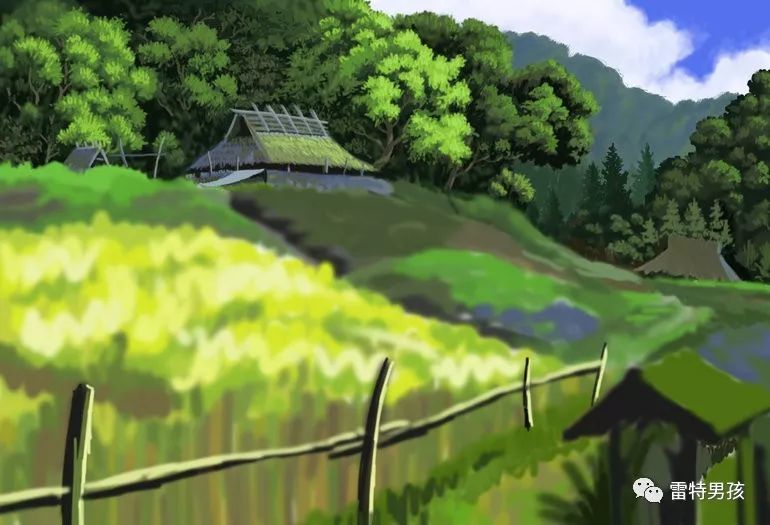 《幽灵公主》场景手绘(四)