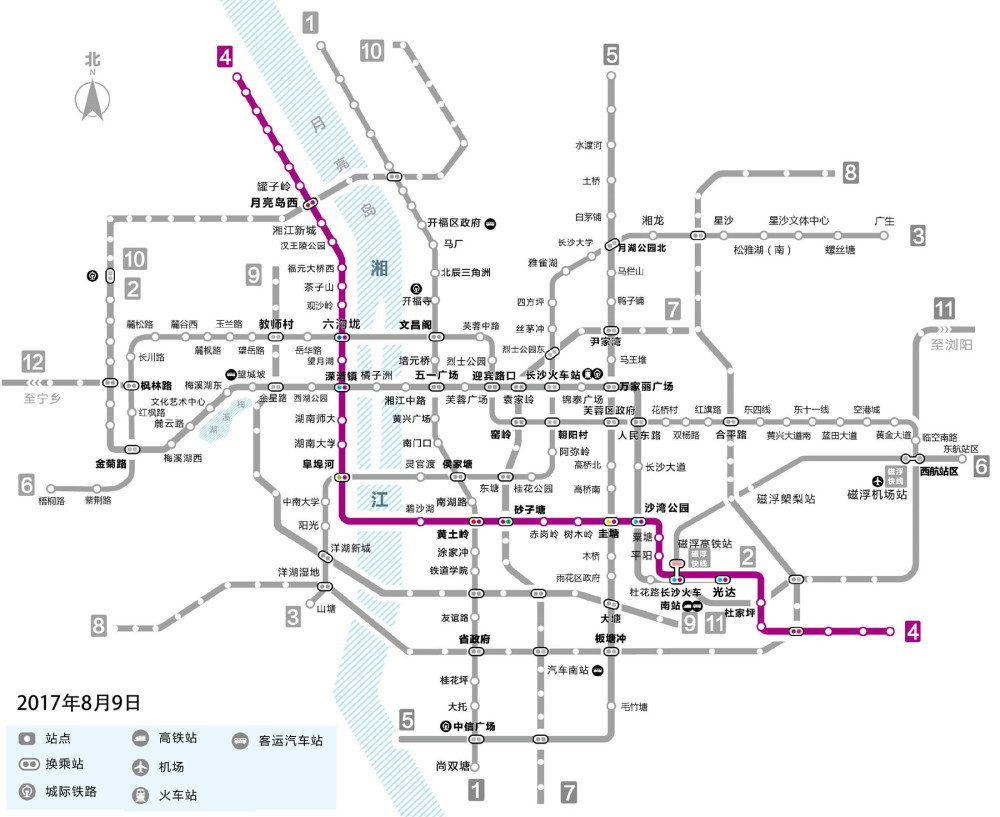 长沙地铁4号线今年将试运行 建设湘雅路,兴联路等过江通道