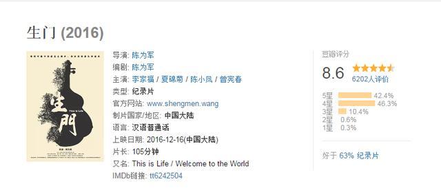 2016年豆瓣最高分国产记录片,你现在可以看它