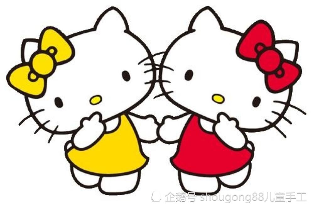 hello kitty简笔画的画法步骤 小女生喜欢的卡通画画图案