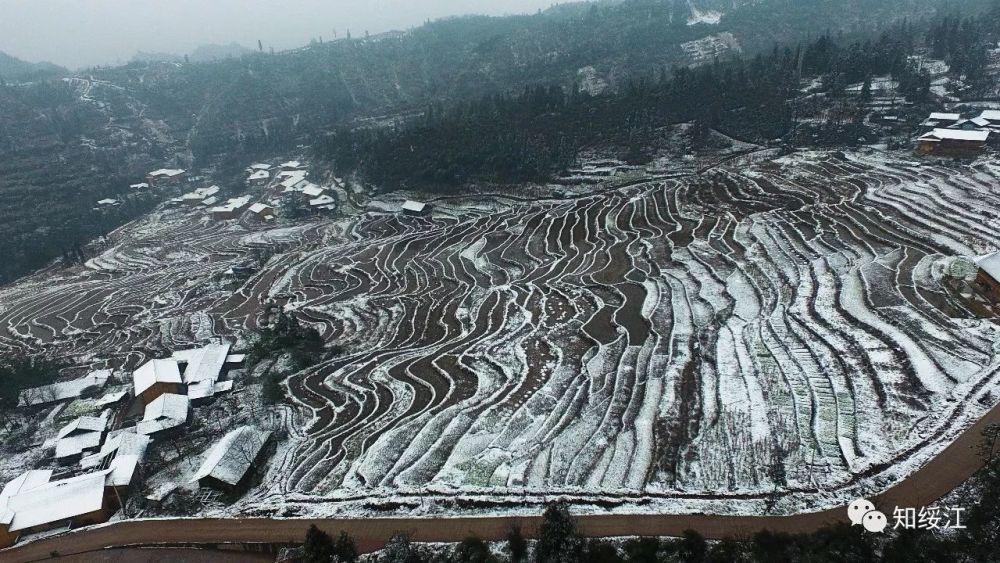 云南绥江:夫人坝雪景美如画