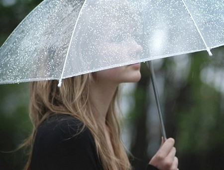 下雨撑伞的欧美伤感女生意境头像