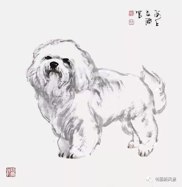 2018狗年:旺狗水墨画,愿每一只狗狗给你带来好运!