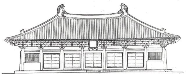 佛光寺东大殿正立面图