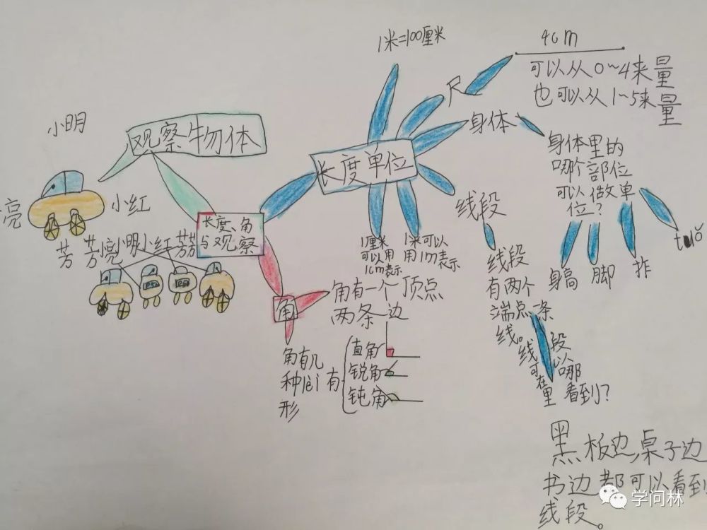 二上数学"图形的测量与观察"的思维导图分析,思维导图