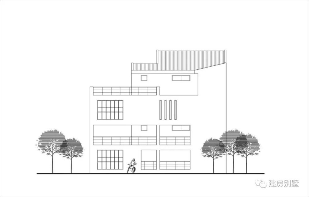 32×16米三层兄弟双拼别墅,带车库和内庭院,价