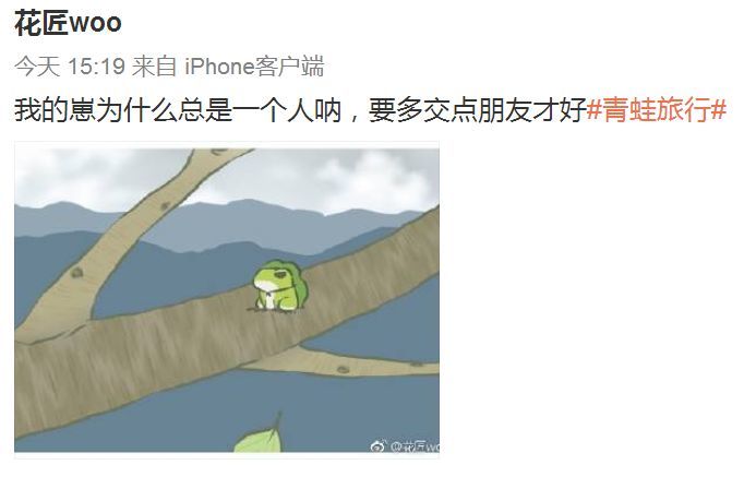 蛙蛙第一次搭帐篷发朋友圈