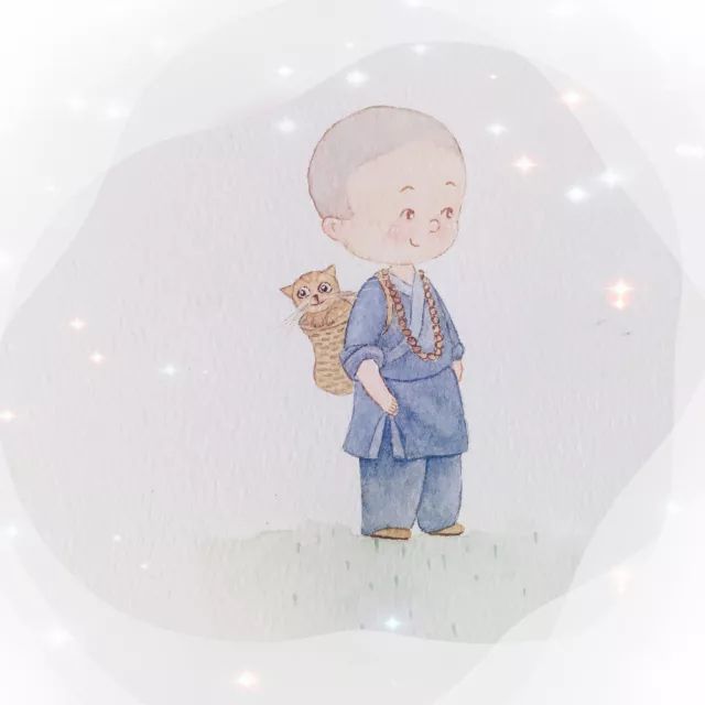 兔儿爷手绘 水彩中的佛系