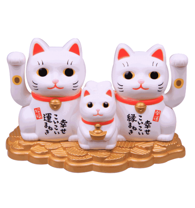 招财猫左右爪寓意