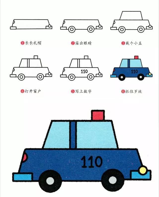 7种常见交通工具的简笔画,5分钟就学会认全,适合幼儿园的孩子