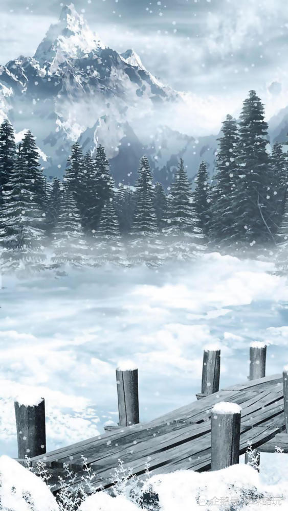 冬季漂亮的雪景手机壁纸,个人裁切高清锐化处理,1080p