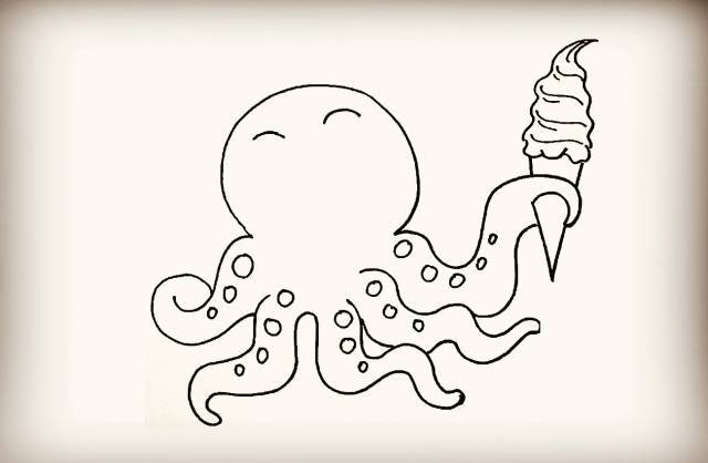 简笔画——章鱼,猫咪