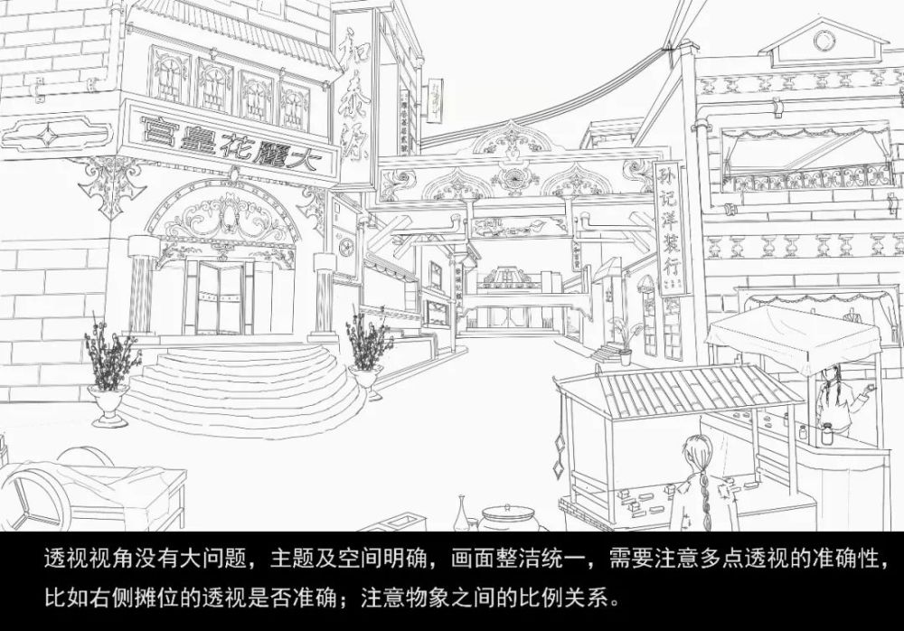 街道线稿图 by 刘翌晨