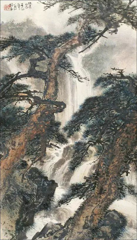松树山水画