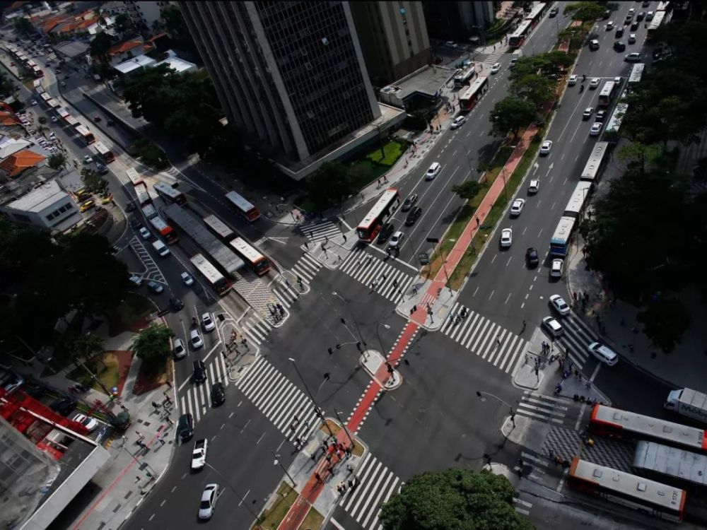 巴西圣保罗街道鸟瞰图