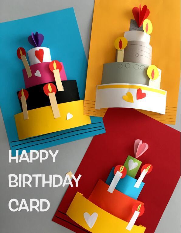 顺便给嘛嘛们分享一下,很简单的 diy立体生日蛋糕卡片
