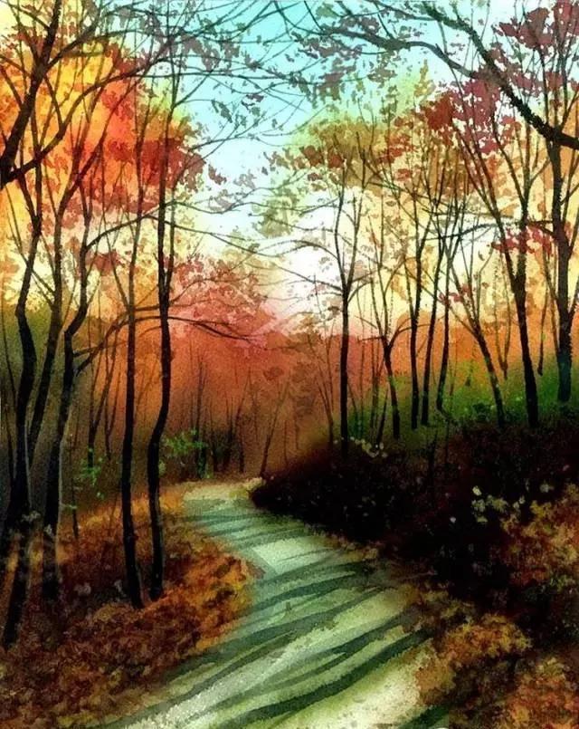 暖心的阳光水彩画!风景,建筑真迷人!