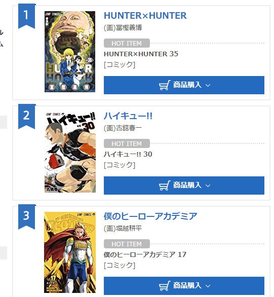 猎人冠军！最新一周漫画销量榜公布