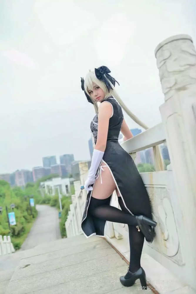 Jkcosplay穹妹美腿,cosplay少女下限创可贴 穹妹黑丝黑旗袍cosplay 性感美腿