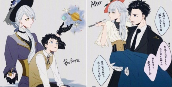 推特流行画魔女集会 《黑执事》作者也玩一把