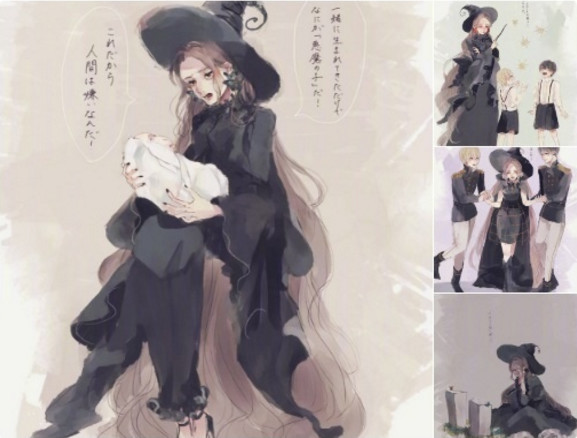 推特流行画魔女集会 《黑执事》作者也玩一把