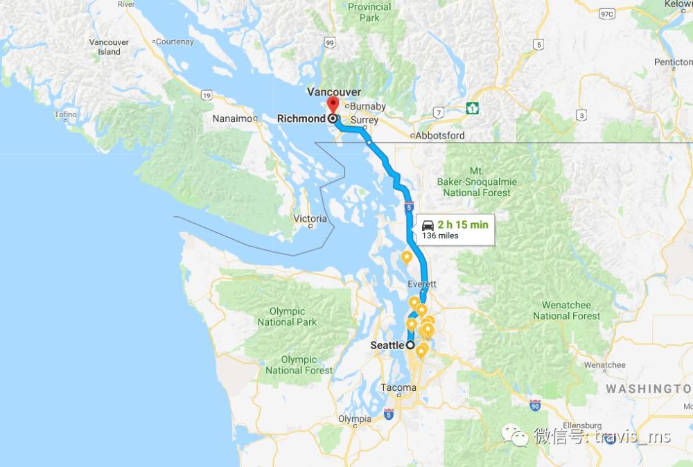 加拿大温哥华列治文-距离西雅图两小时车程的